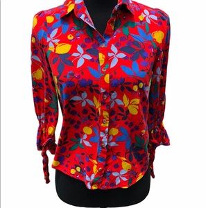 Floral 2/3 sleeve button down MAEVE blouse